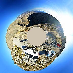 Little planet view of the panorama of the Panamint Valley, November 16, 2014